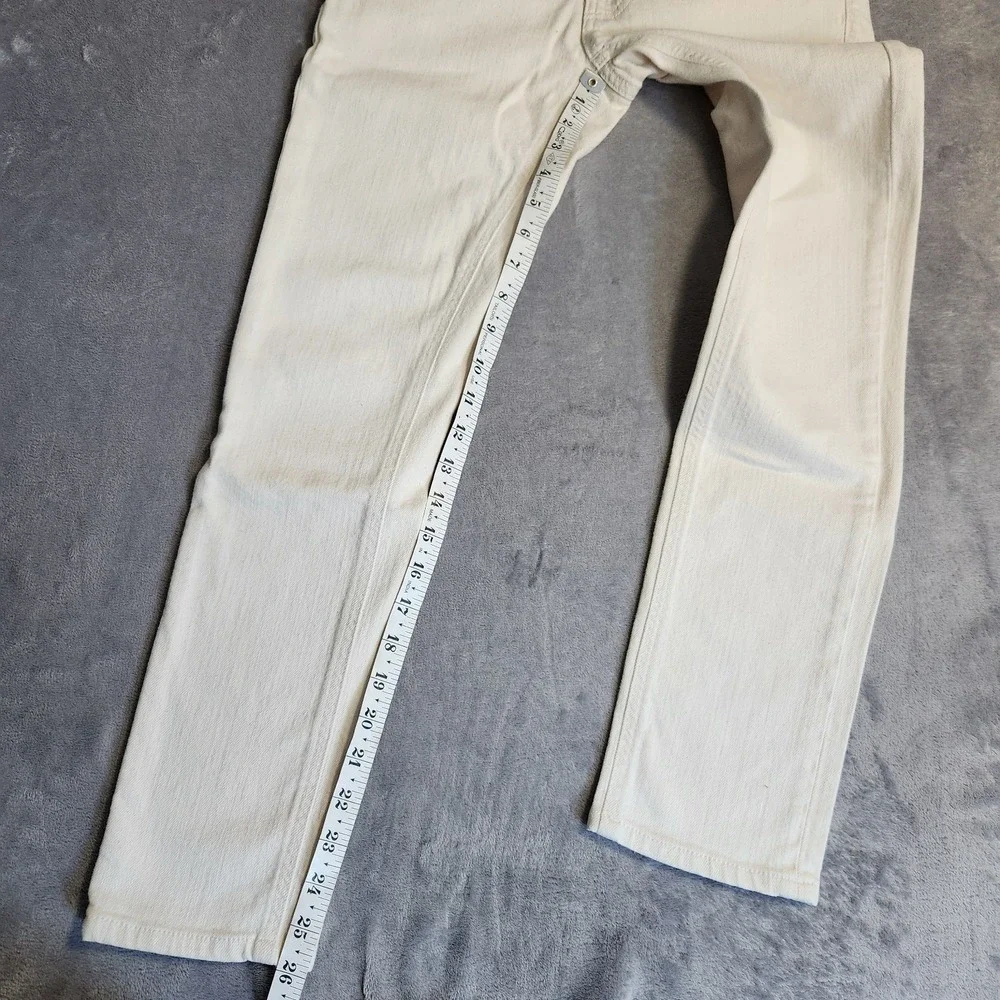 Nudie Jeans Co. Lean Dean Ecru Beach Slim Fit Organic Denim W28 L30 28x30 Cream